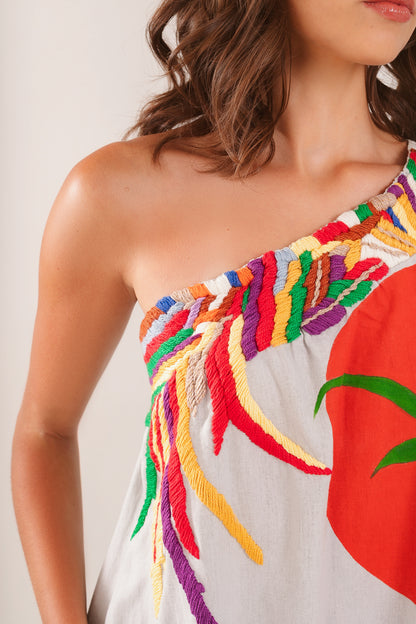 Vestido Frutas - cinza