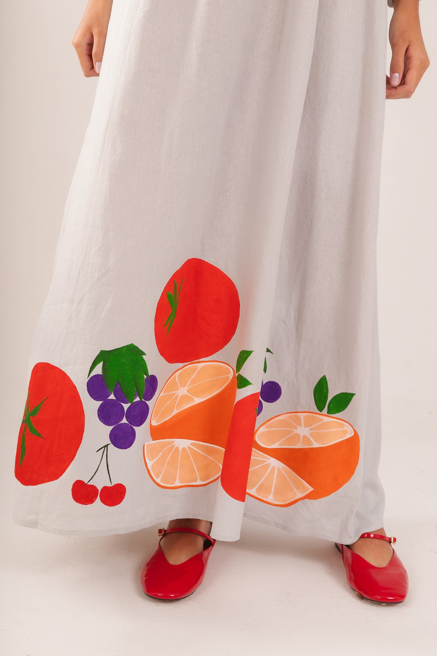 Vestido Frutas - cinza