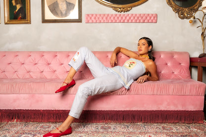 Calça Era uma Vez Patinho - vichy azul