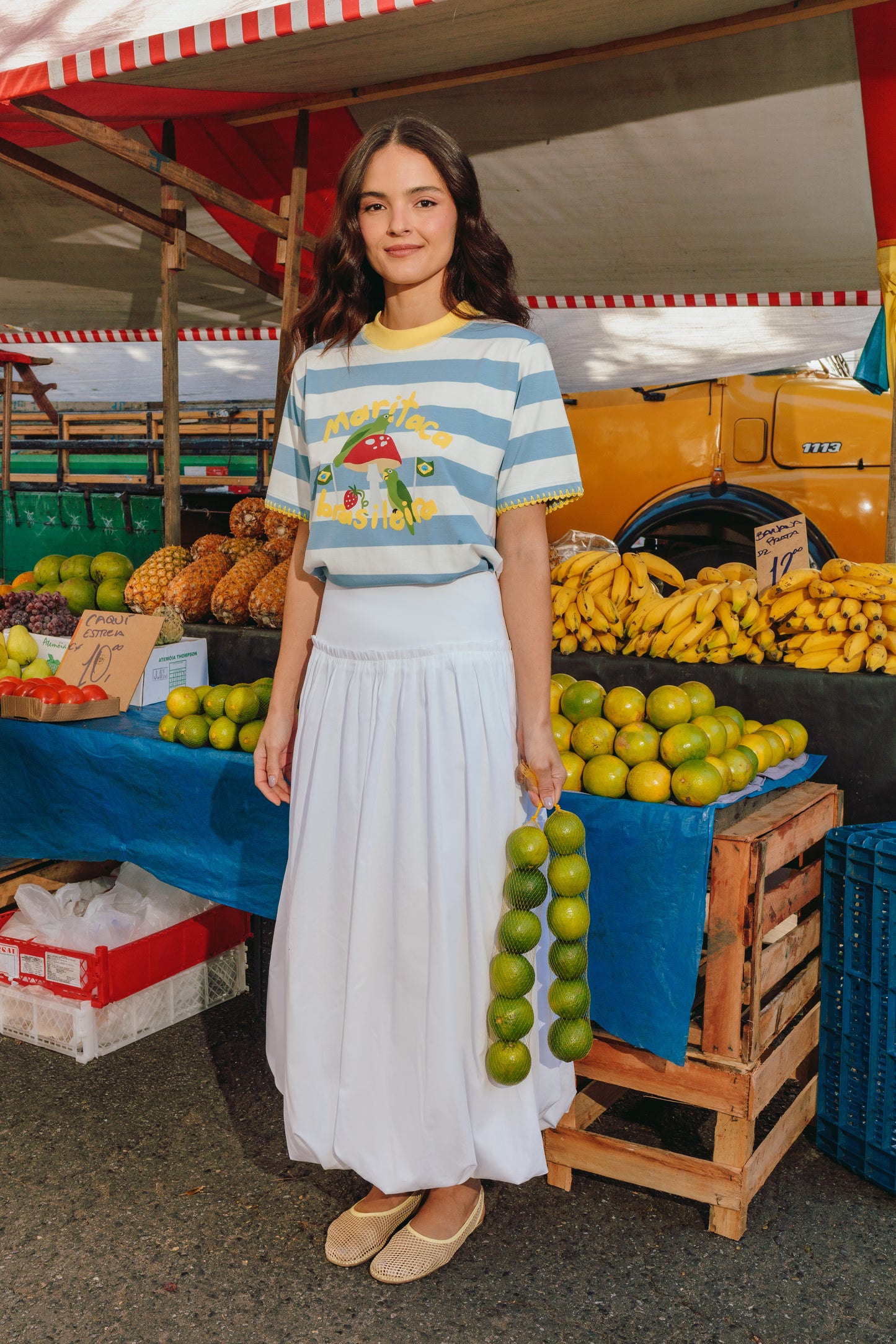 T-Shirt Maritaca Brasileira - listrado azul