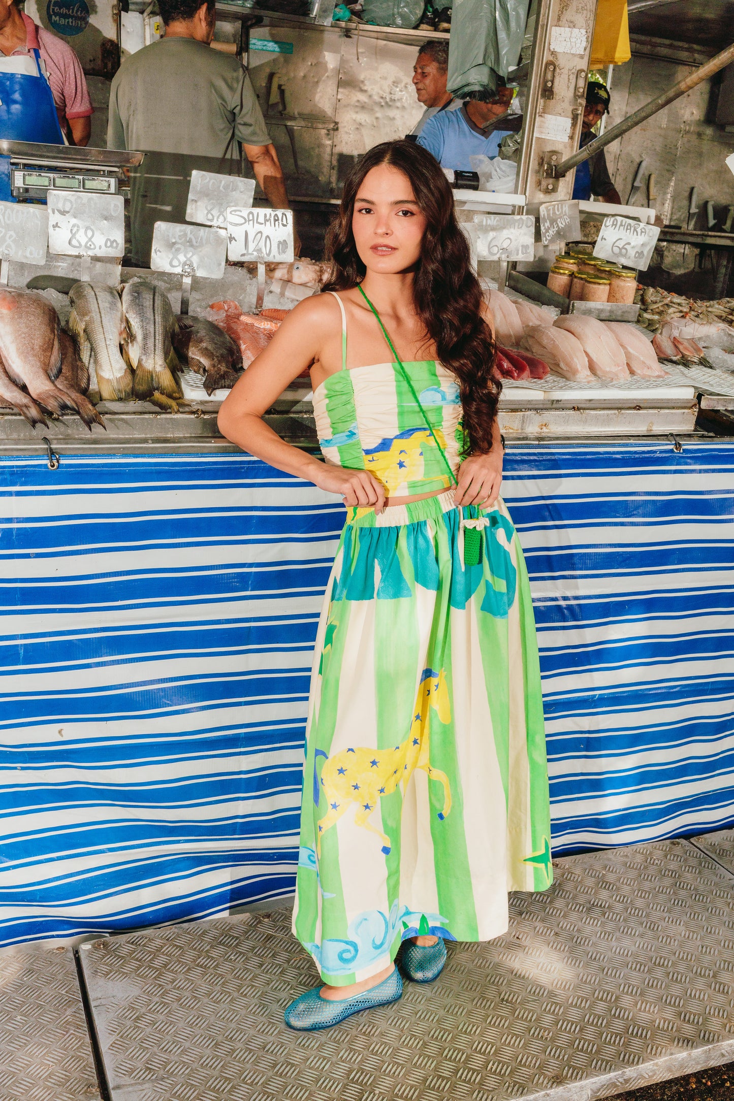 Saia Tropical - listras verdes