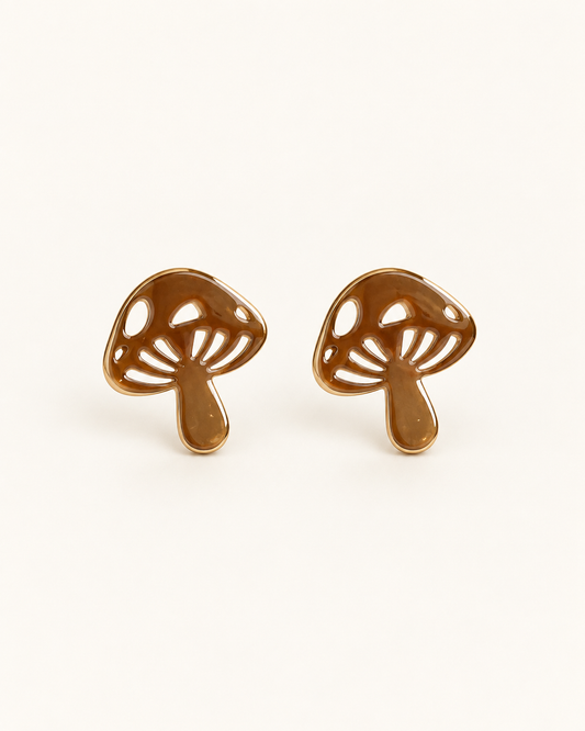 Brinco Cogumelo - dourado