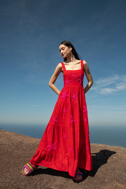 Vestido Amanda Estrela do Mar - vermelho