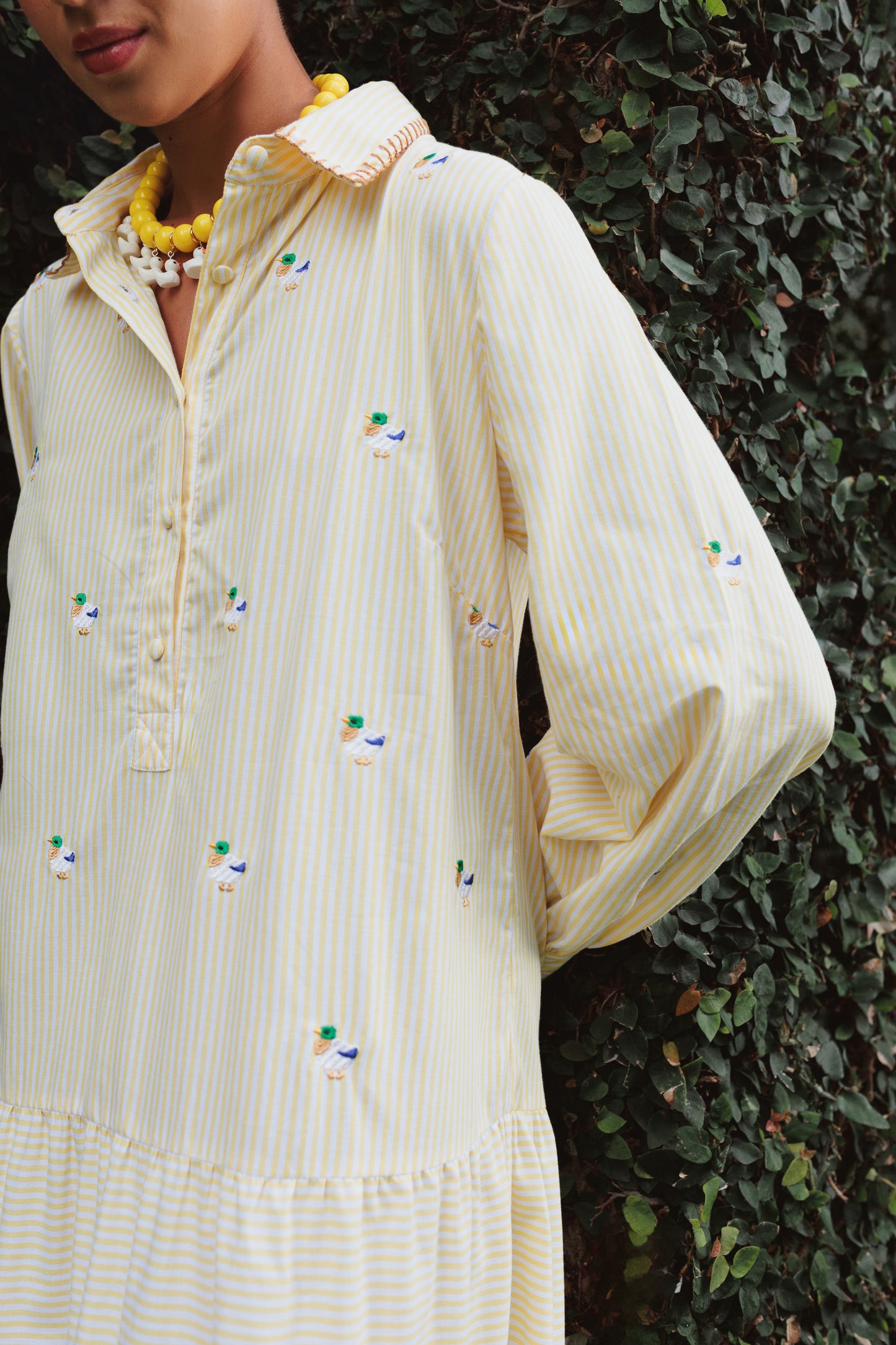 Vestido Sampa Revoada - listrado amarelo