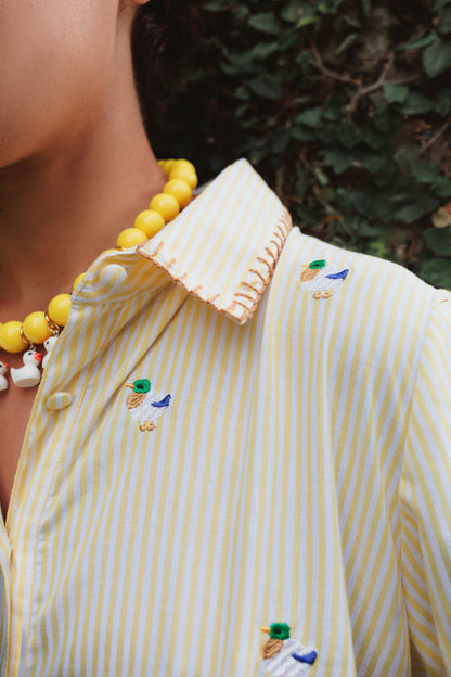 Vestido Sampa Revoada - listrado amarelo