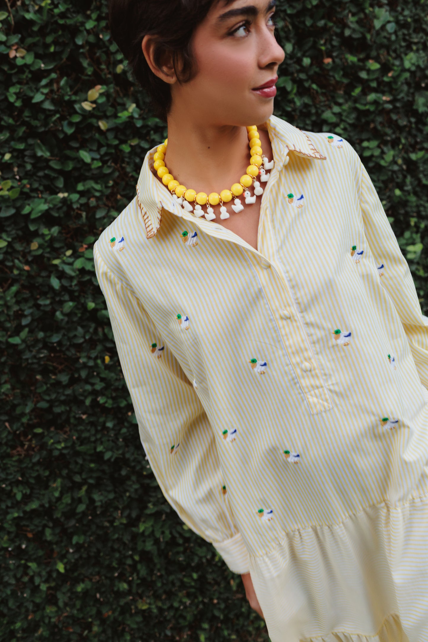 Vestido Sampa Revoada - listrado amarelo