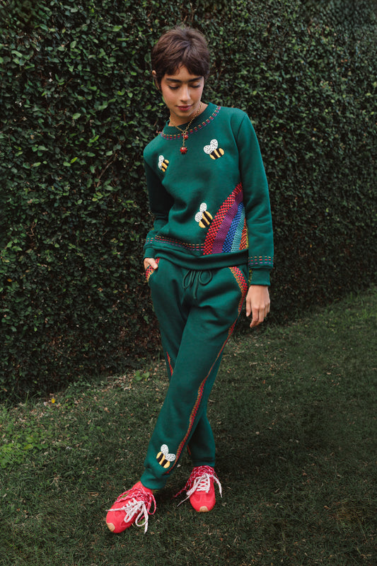 Conjunto Moletom Felicidade - verde