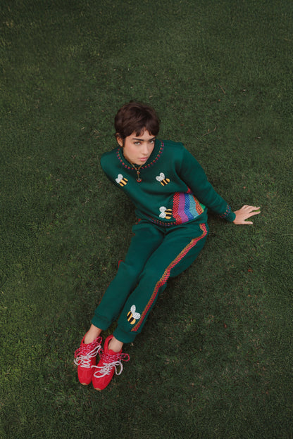 Conjunto Moletom Felicidade - verde