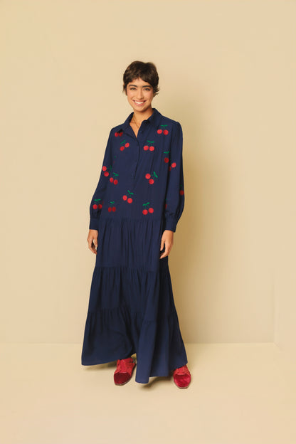 Vestido Sampa Cerejas - marinho