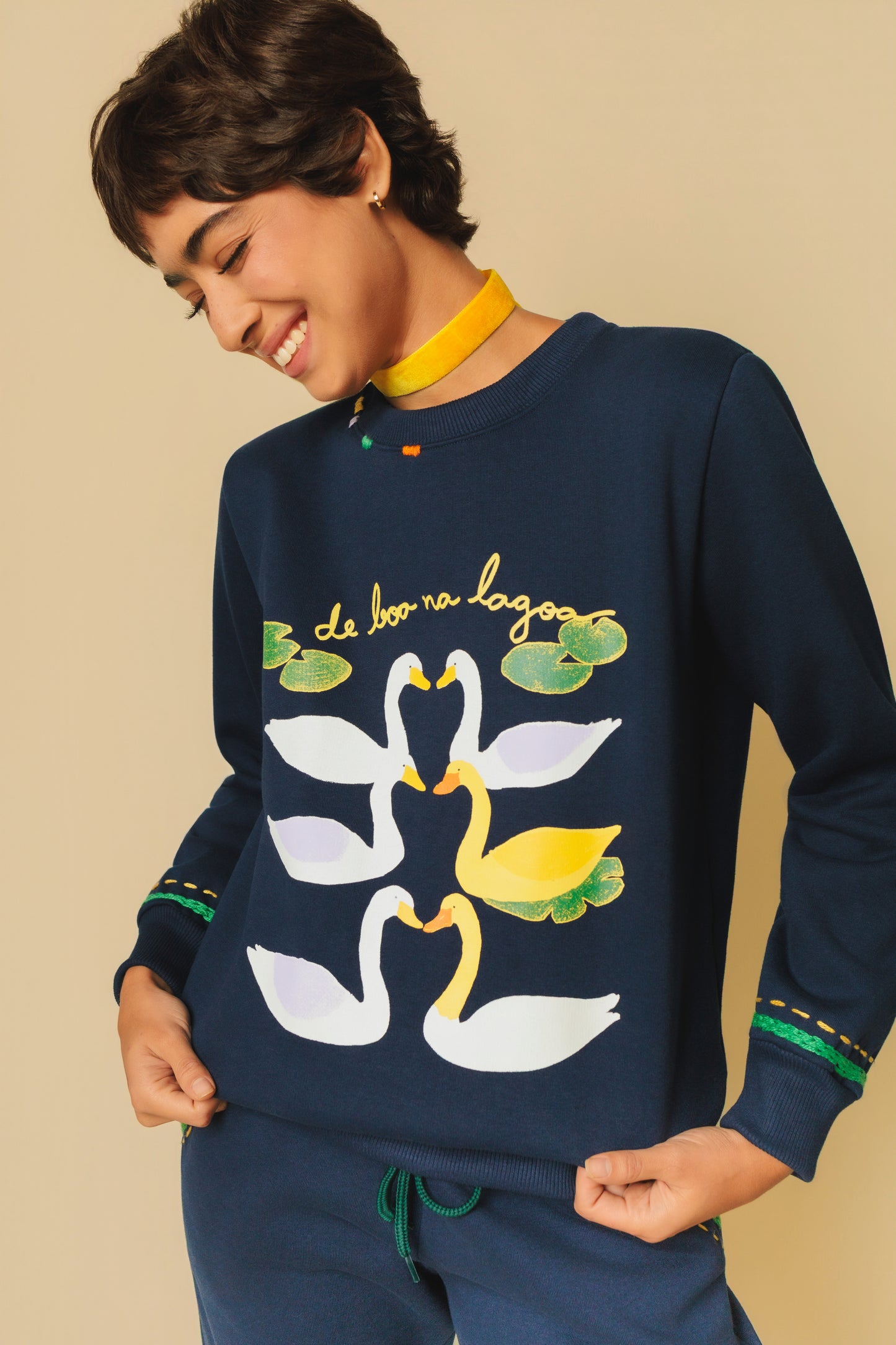 Conjunto Moletom De Boa Na Lagoa - marinho