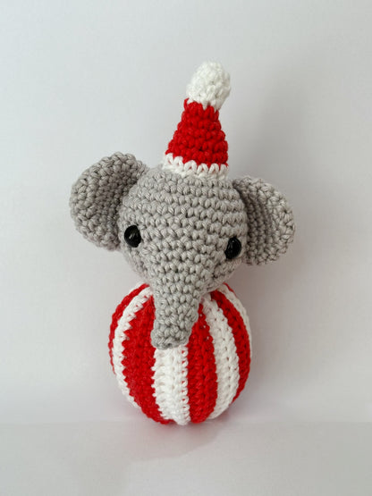 Bag Charm Elefante Crochê - cinza