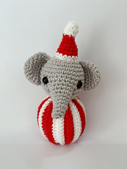 Bag Charm Elefante Crochê - cinza