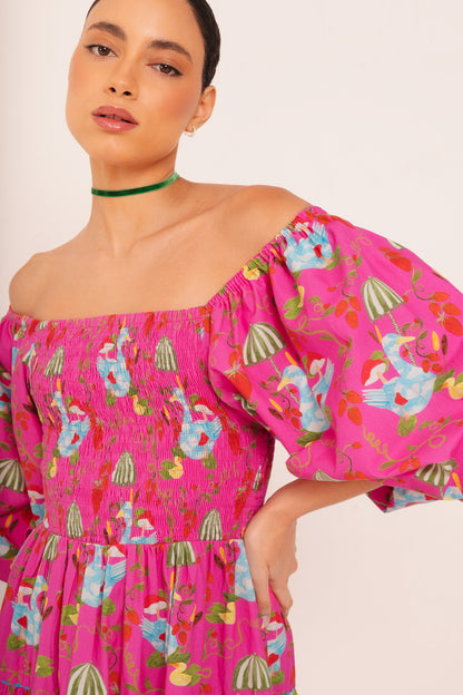 Vestido Helena Patinhos - pink