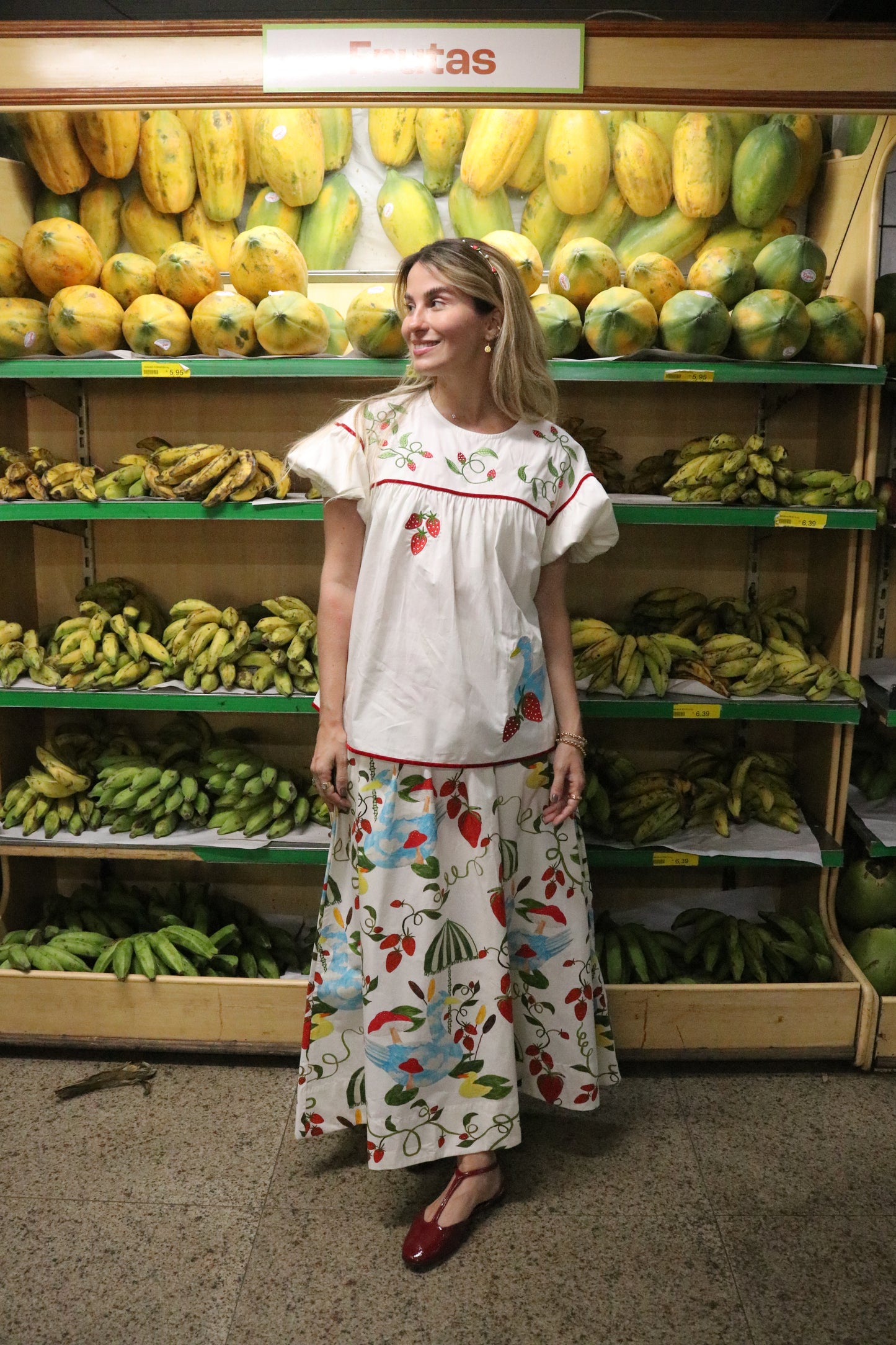 Saia Celeste Patinhos - off