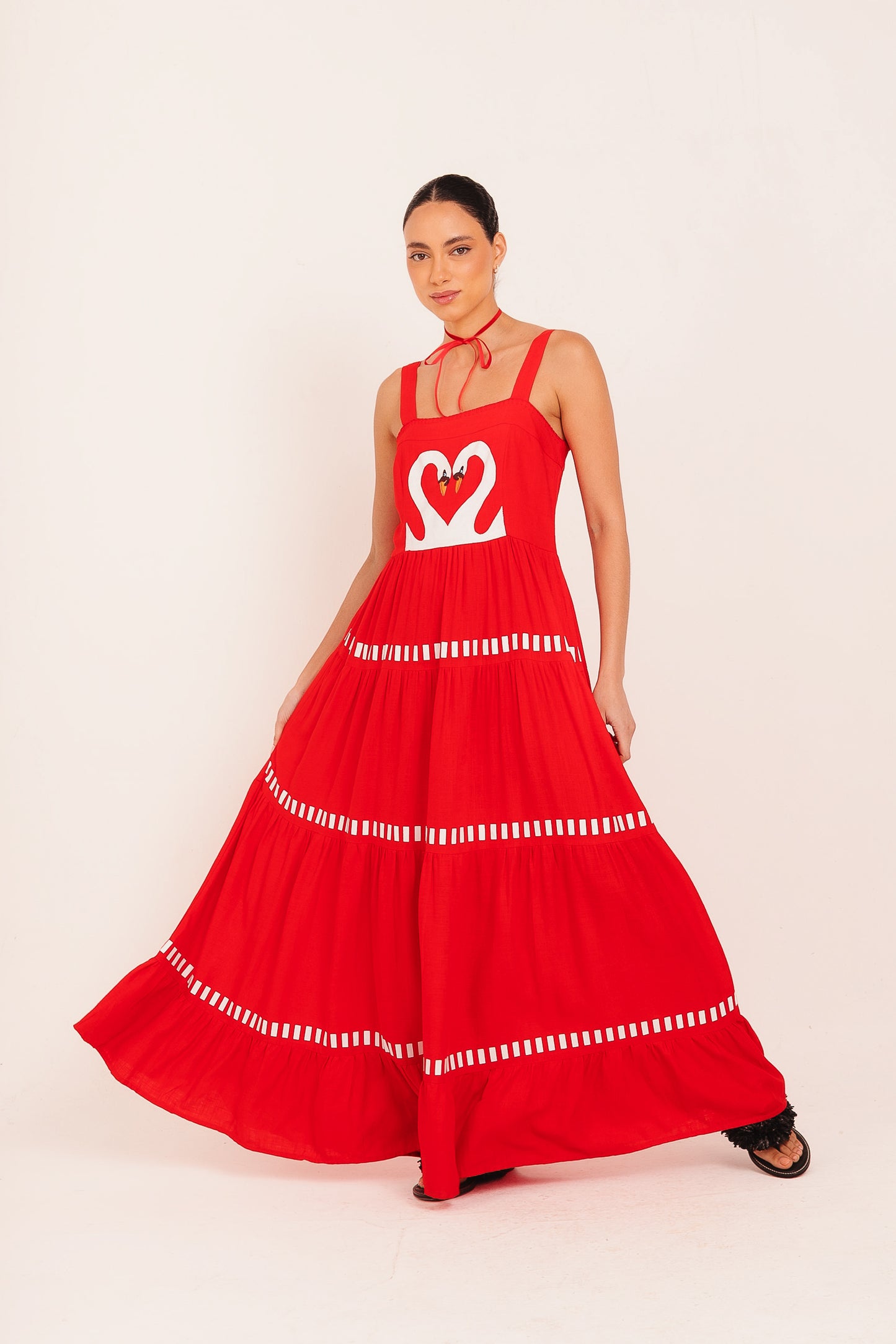 Vestido Amanda Cisne - vermelho
