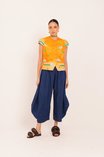 Colete Estela Circo com manga - laranja