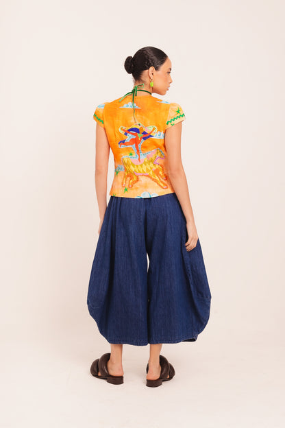 Colete Estela Circo com manga - laranja