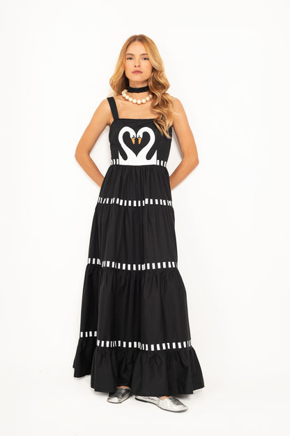 Vestido Amanda Cisne - preto