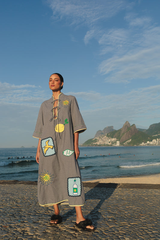 Túnica Toscana - vichy preto