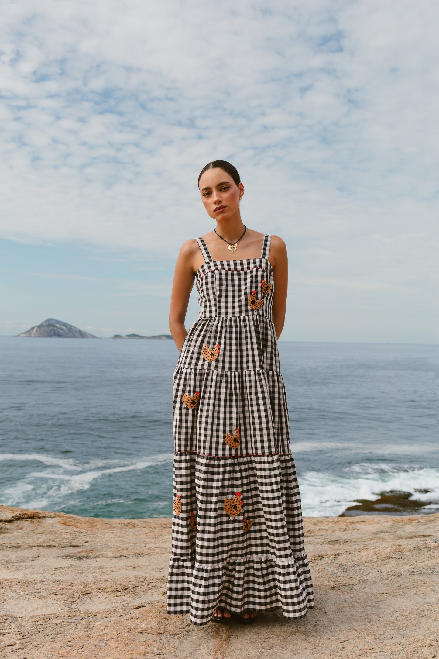 Vestido Amanda Galinha d'Angola - vichy vintage