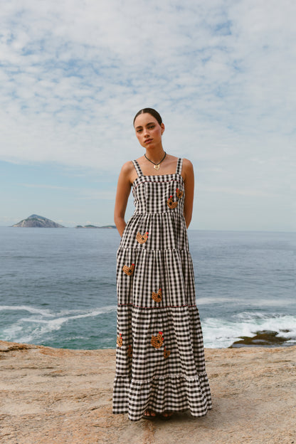 Vestido Amanda Galinha d'Angola - vichy vintage