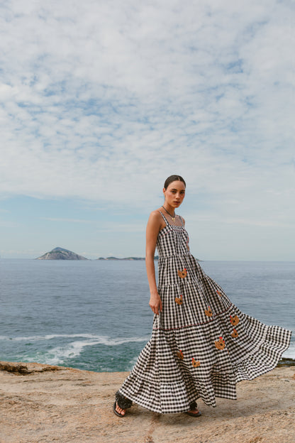 Vestido Amanda Galinha d'Angola - vichy vintage