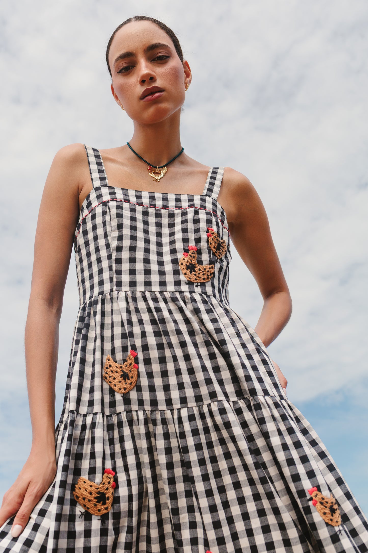 Vestido Amanda Galinha d'Angola - vichy vintage