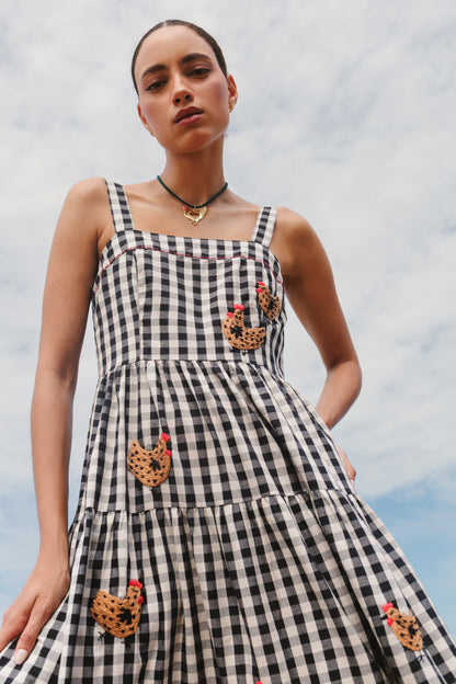 Vestido Amanda Galinha d'Angola - vichy vintage