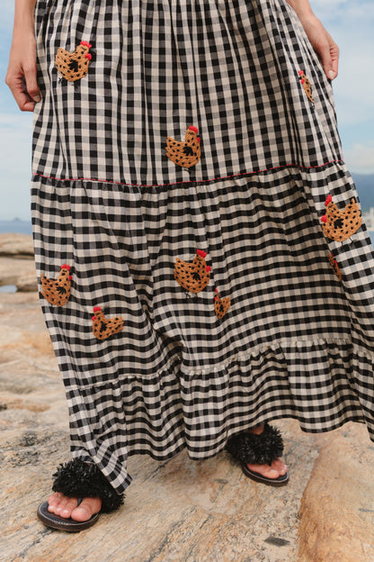 Vestido Amanda Galinha d'Angola - vichy vintage