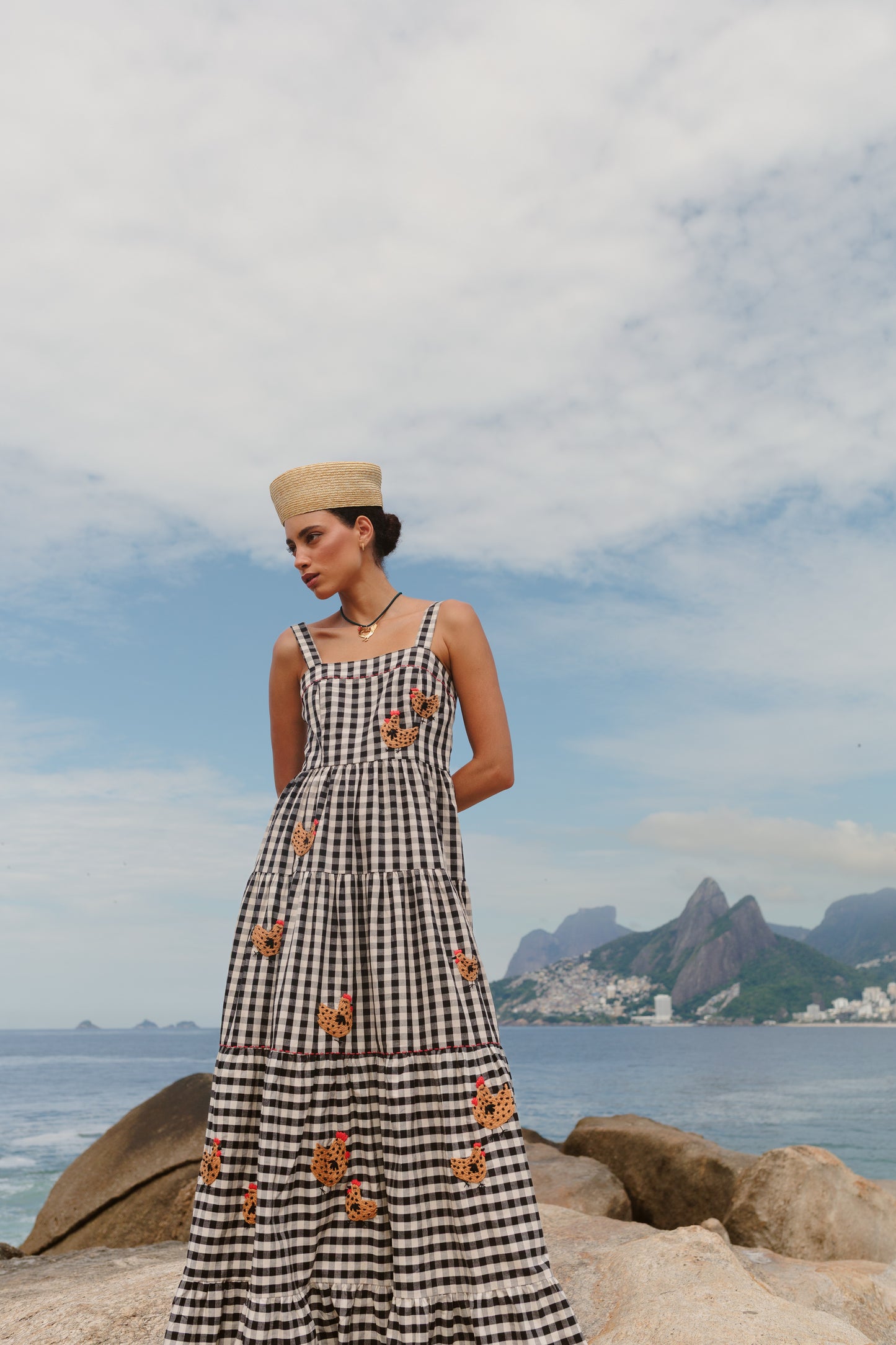 Vestido Amanda Galinha d'Angola - vichy vintage