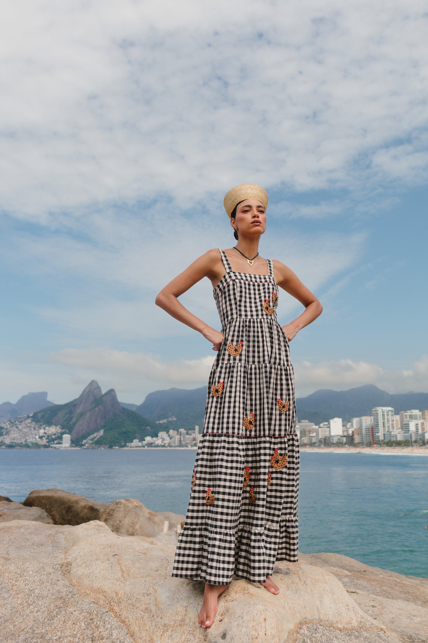 Vestido Amanda Galinha d'Angola - vichy vintage