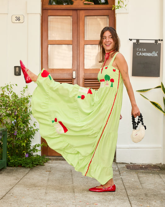 Vestido Amanda Pomar - verde