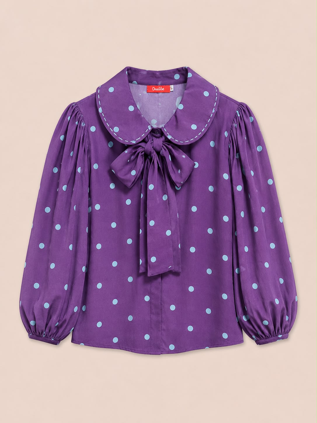 Camisa Primavera Poá - roxo