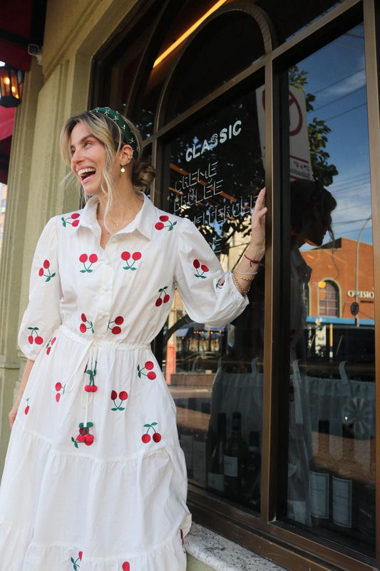 Vestido Frida Cereja - branco