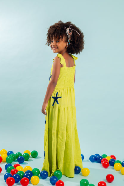 Vestido Amanda Estrela do Mar Mini - verde limão