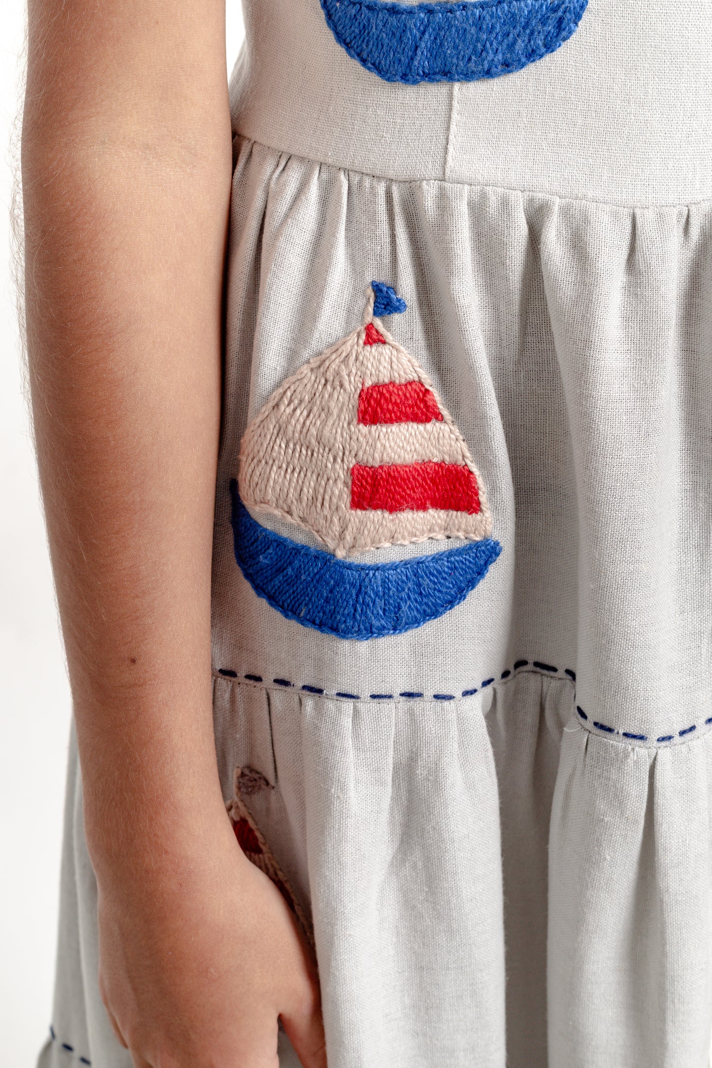 Vestido Amanda Barcos Mini - cinza