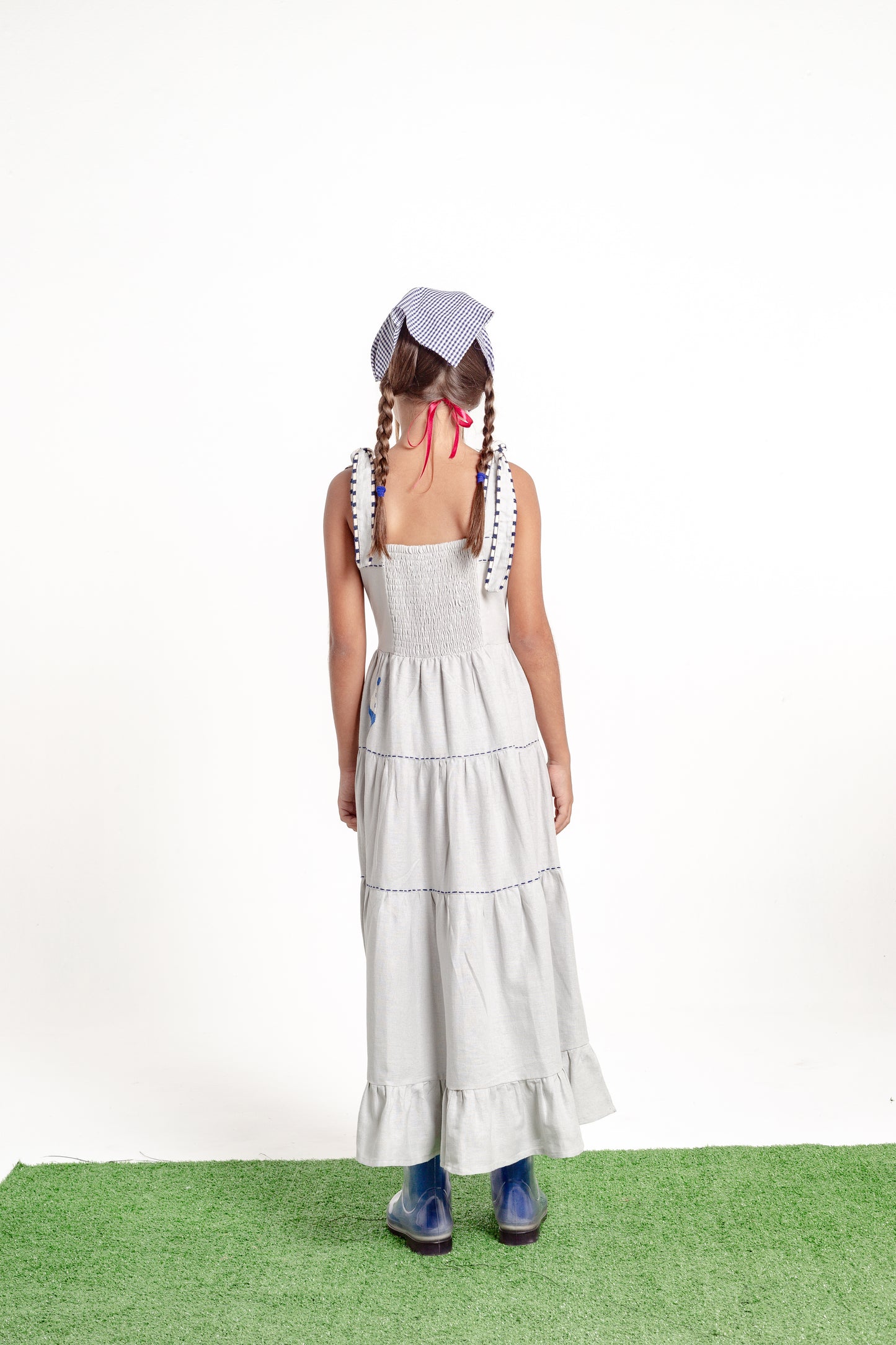 Vestido Amanda Barcos Mini - cinza