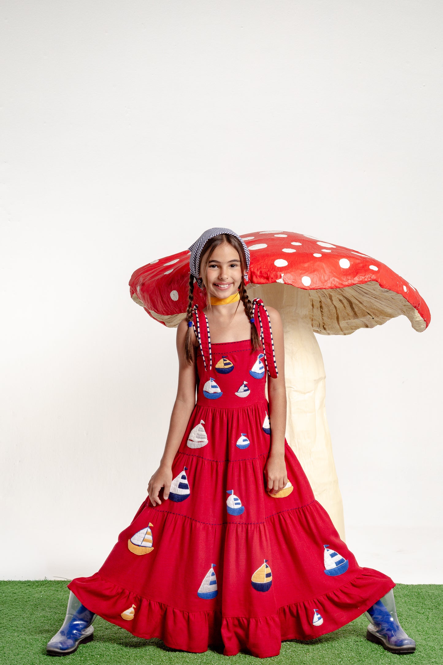 Vestido Amanda Barcos Mini - vermelho