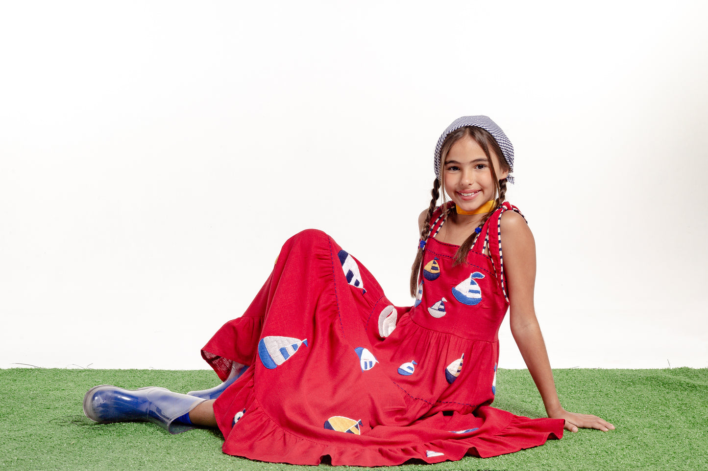 Vestido Amanda Barcos Mini - vermelho