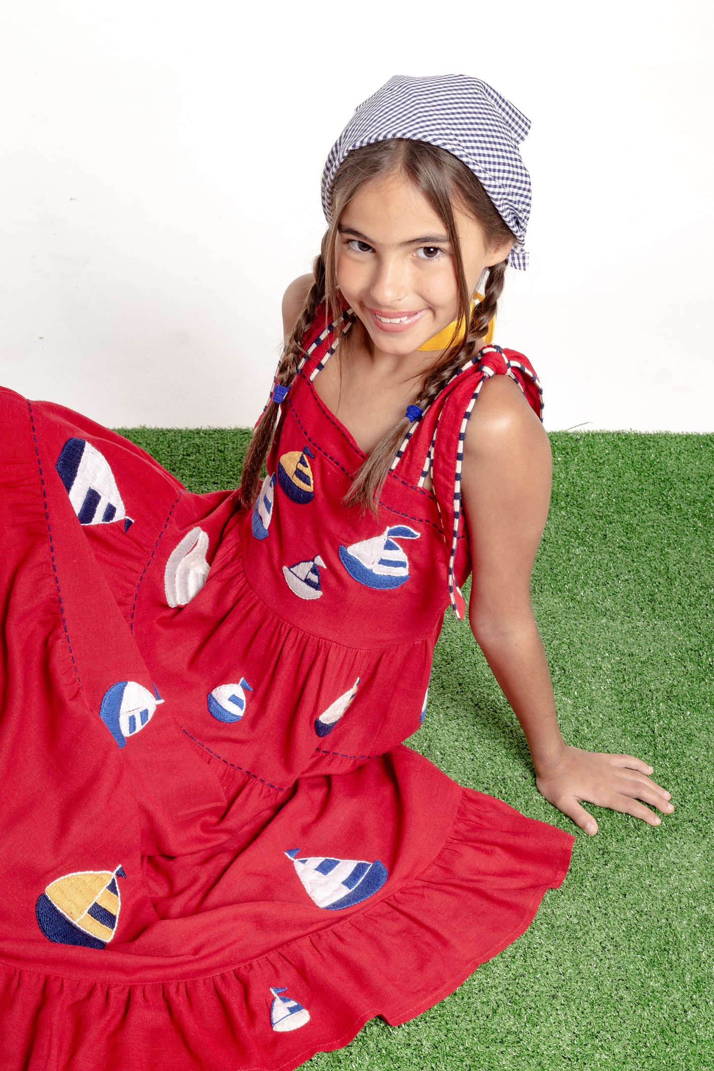 Vestido Amanda Barcos Mini - vermelho