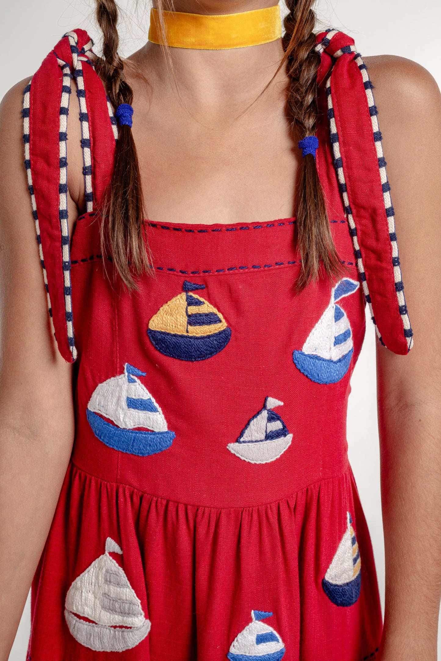 Vestido Amanda Barcos Mini - vermelho