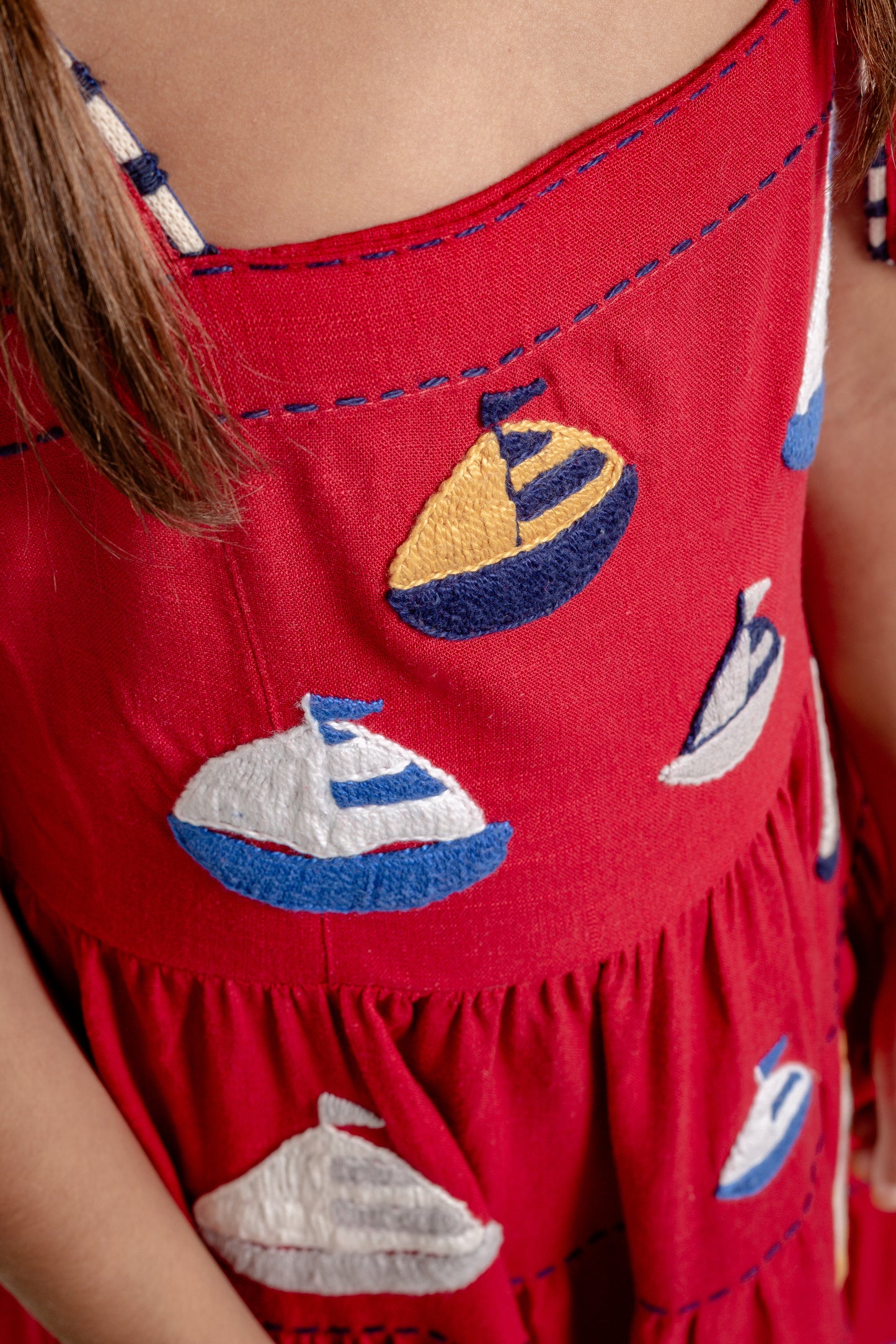 Vestido Amanda Barcos Mini - vermelho