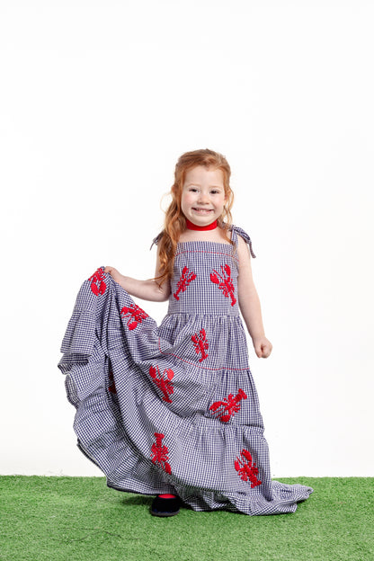 Vestido Amanda Lagosta Mini - vichy marinho