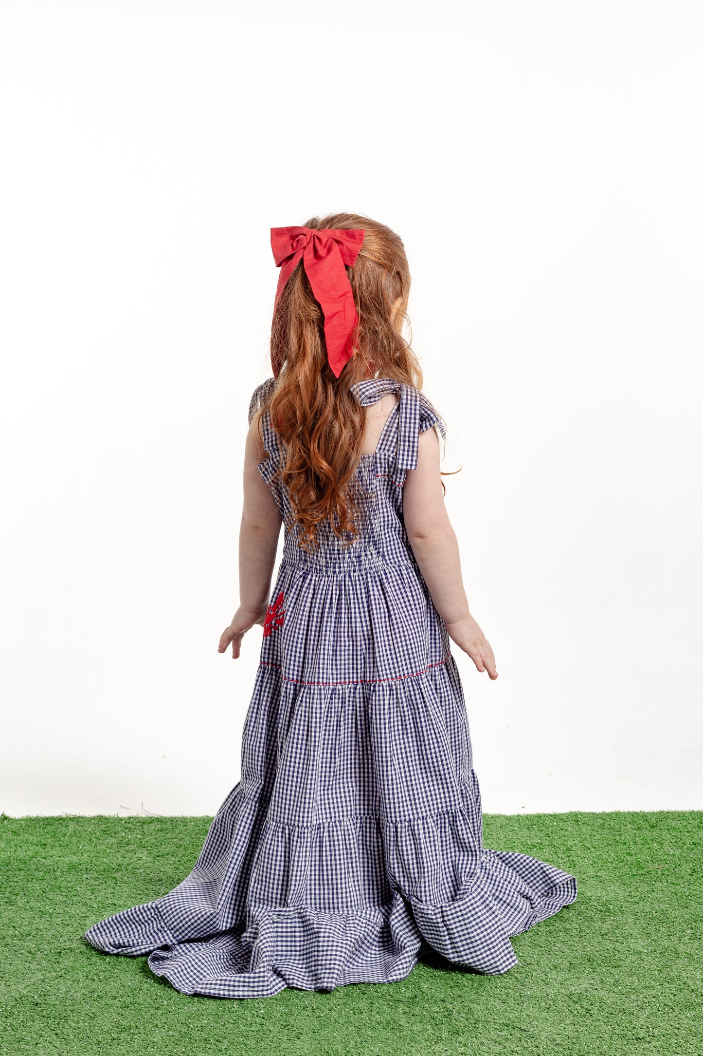 Vestido Amanda Lagosta Mini - vichy marinho