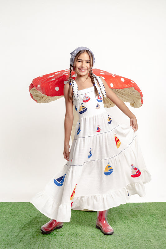 Vestido Amanda Barcos Mini - off