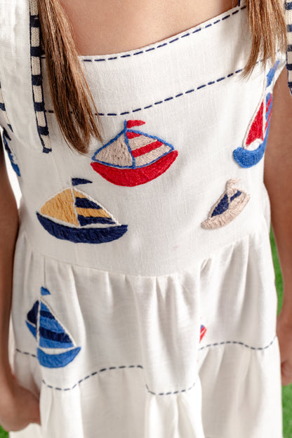 Vestido Amanda Barcos Mini - off