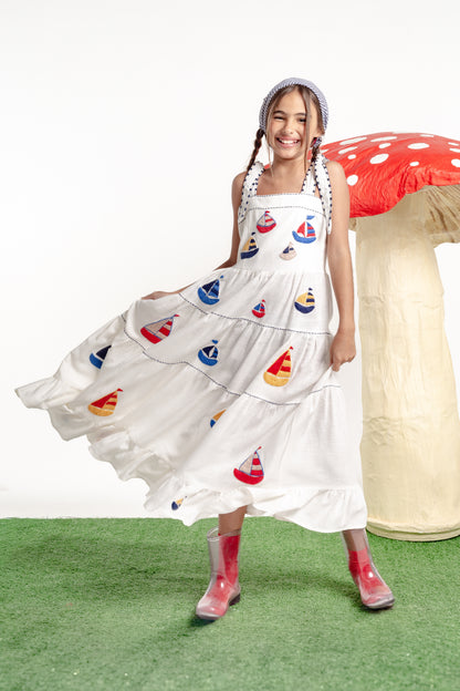 Vestido Amanda Barcos Mini - off