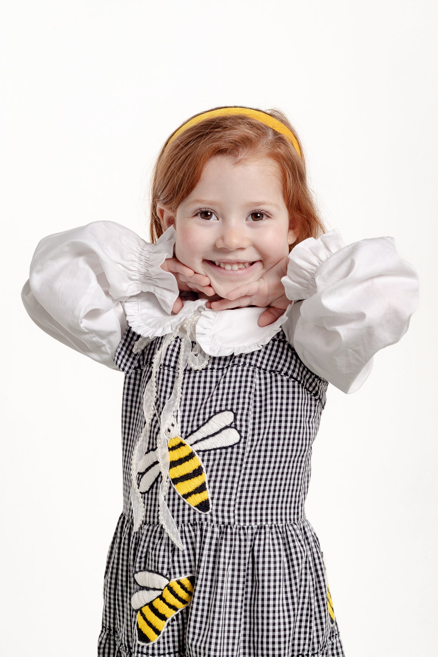 Vestido Amanda Abelhinhas Mini - vichy preto