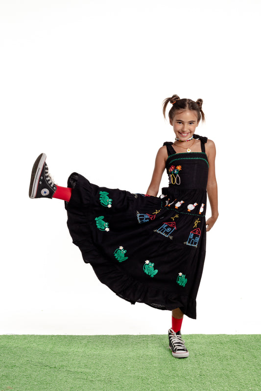 Vestido Amanda Nostalgia Mini - preto