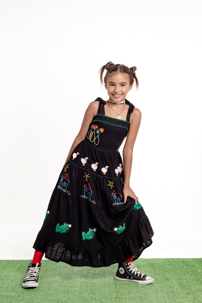 Vestido Amanda Nostalgia Mini - preto